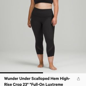 Lululemon wunder under crop 23" almost brand new